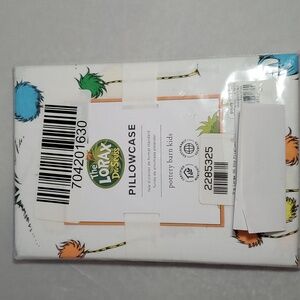Pottery Barn Kids Dr. Seuss Lorax Pillowcase - Blue, Orange, Yellow